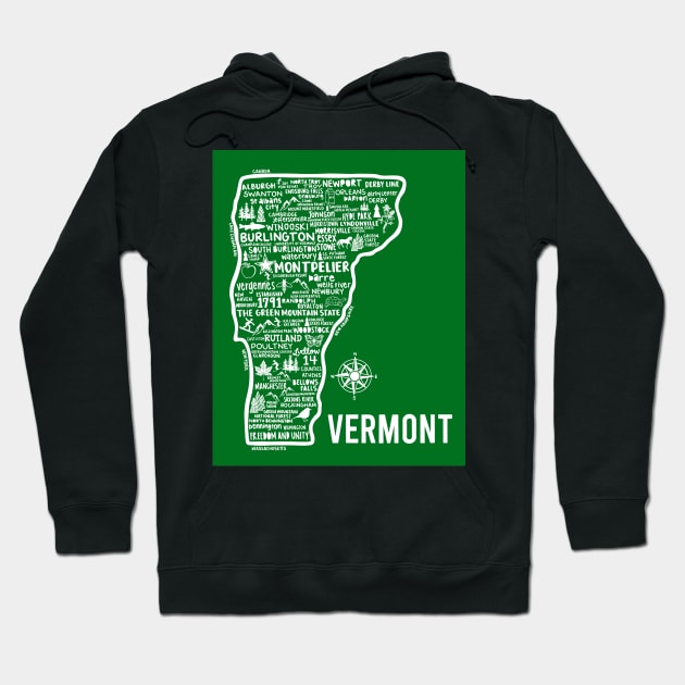 Vermont Map Hoodie by fiberandgloss